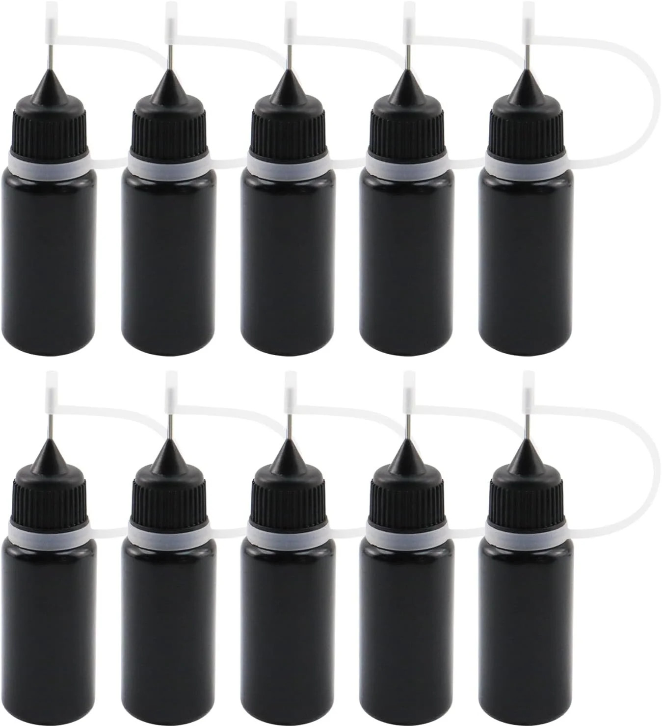 T Tulead Black Tip Applicator Metal Needle Plastic Bottle 10ml Precision Tip App