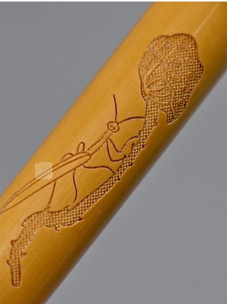 Vintage Natural Bamboo Portable Toothpick Incense Tube Engraved Decor 1.5x9cm