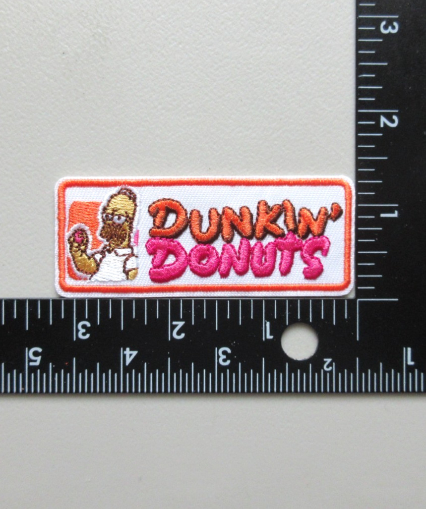 🔥DUNKIN’ DONUTS HOMER SIMPSON FUNNY HUMOR EMBROIDERED IRON ON PATCH