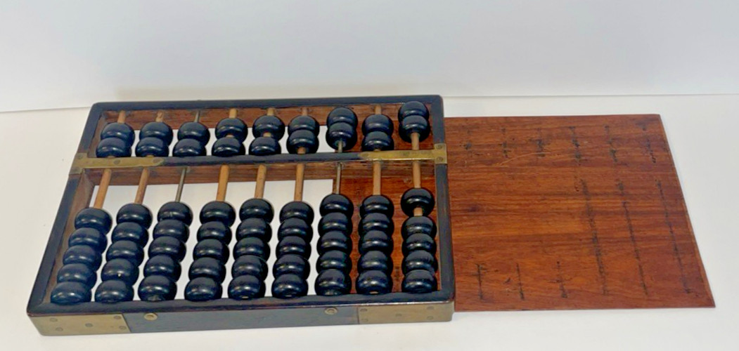 Vintage Abacus Wood Brass Hop Cheong Tai Brand Book by Kwa Tak Ming