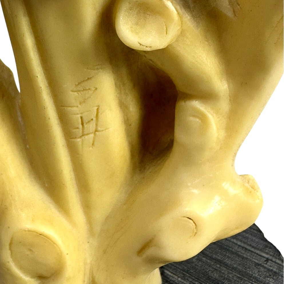 A. Santini Sculpture Mid Century Geisha Girl Alabaster Resin Figurine Signed