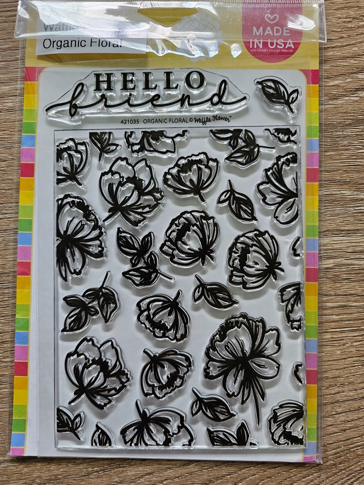 Waffle Flower – Organic Floral – Clear Photopolymer cling stamp set, NIP