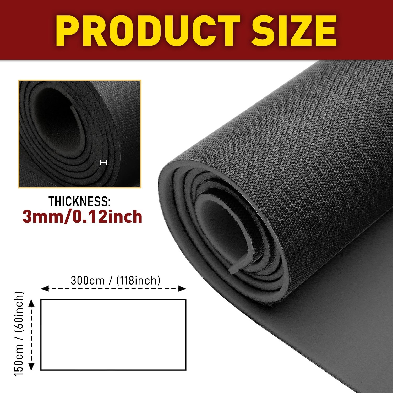 1/8 Black & Gray Foam Backed Automotive Flat Knit Headliner Fabric 60 Wide