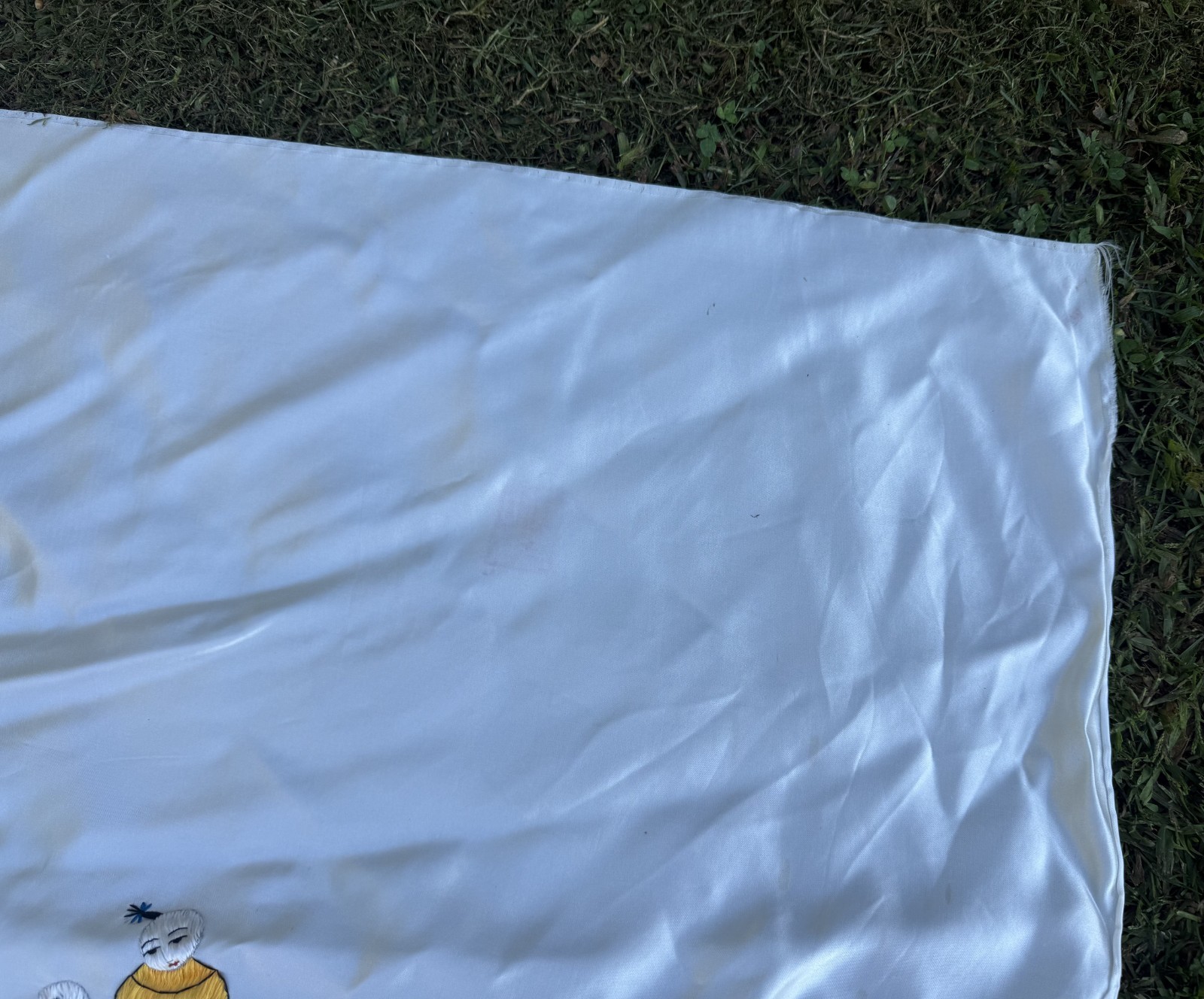 AS IS SOIL & STAINS Chinese 100 Boys Embroidered Silk Panel Cloth