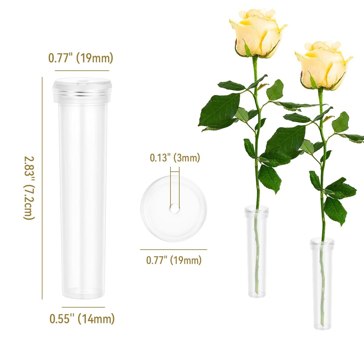 30 Pack Floral Water Tubes Vials for Flower Arrangements Rose Flower Water Tubes