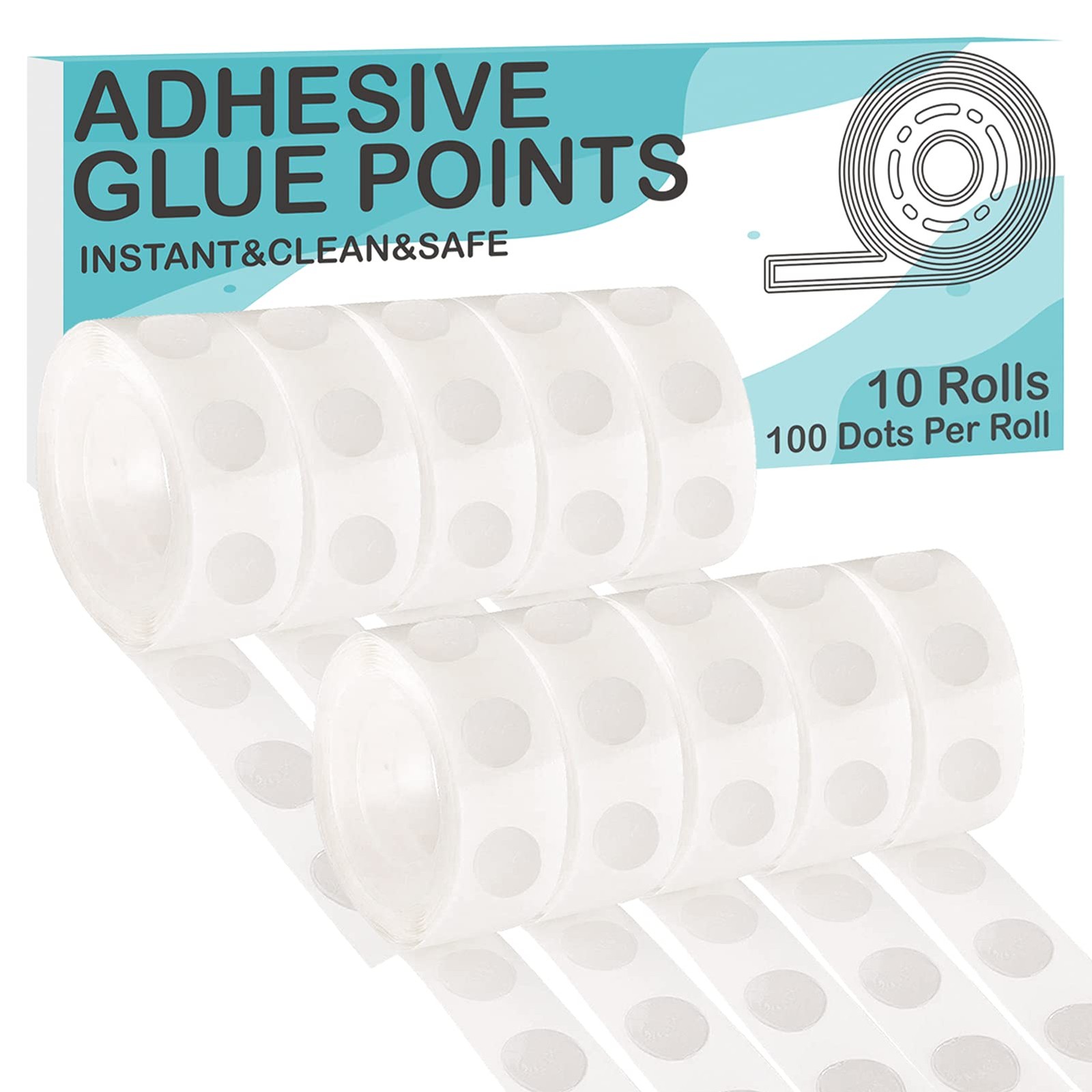 ALLFUN 1000 Pieces Clear Glue 0.47”/12mm (diameter of glue points),