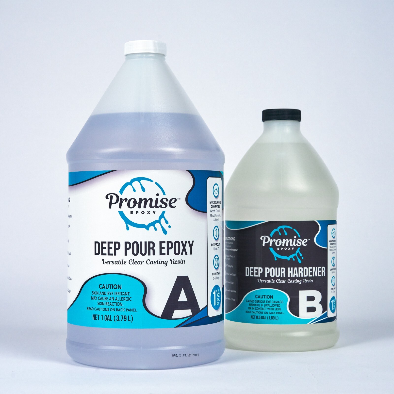 Promise Epoxy – 1.5 Gallon Kit of Deep Pour, Pourable Plastic Up to 2″ Thick