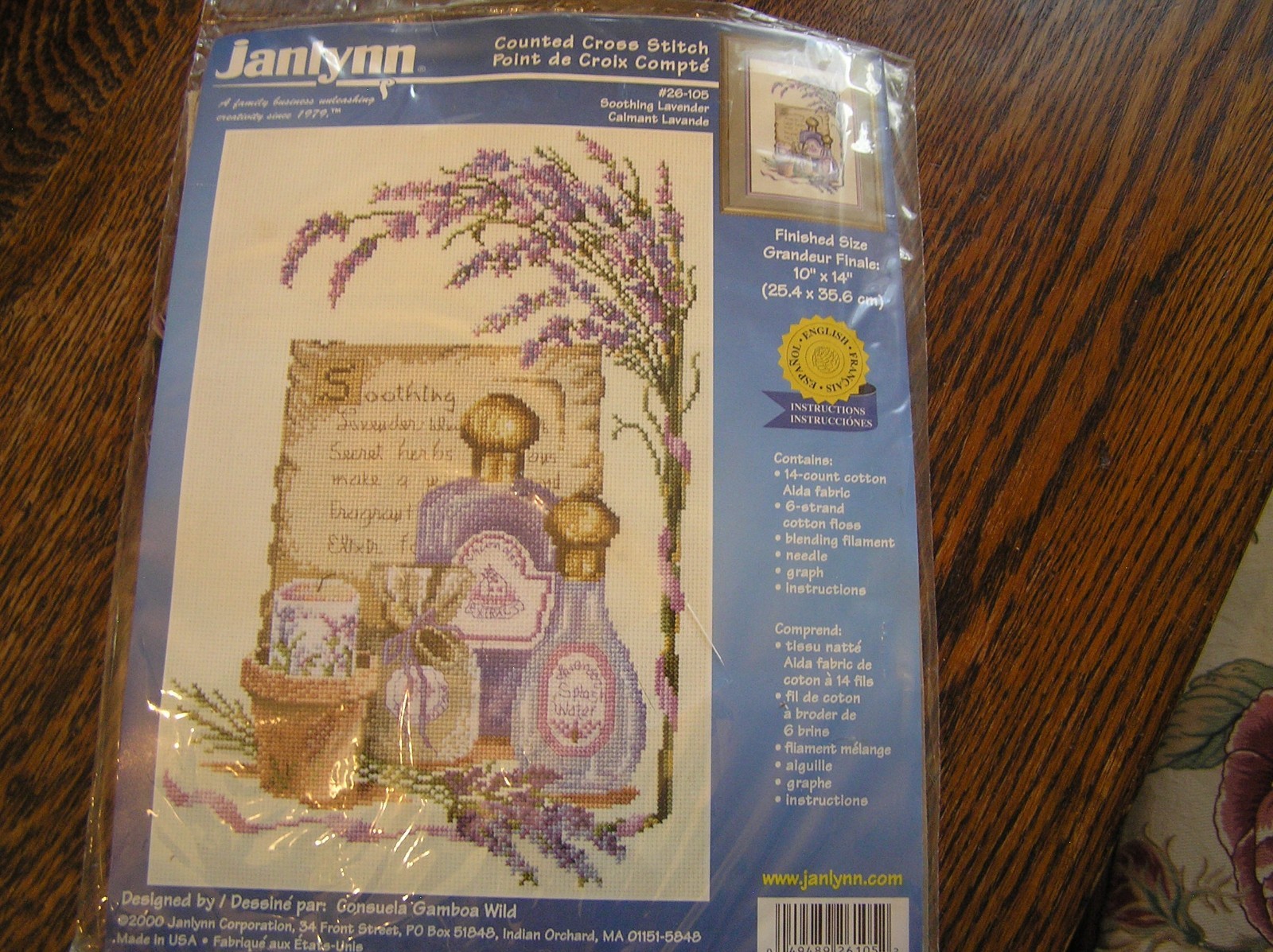 2000 Janlynn Counted Cross Stitch #26~105 SOOTHING LAVENDER 10×14″~~NIP!!