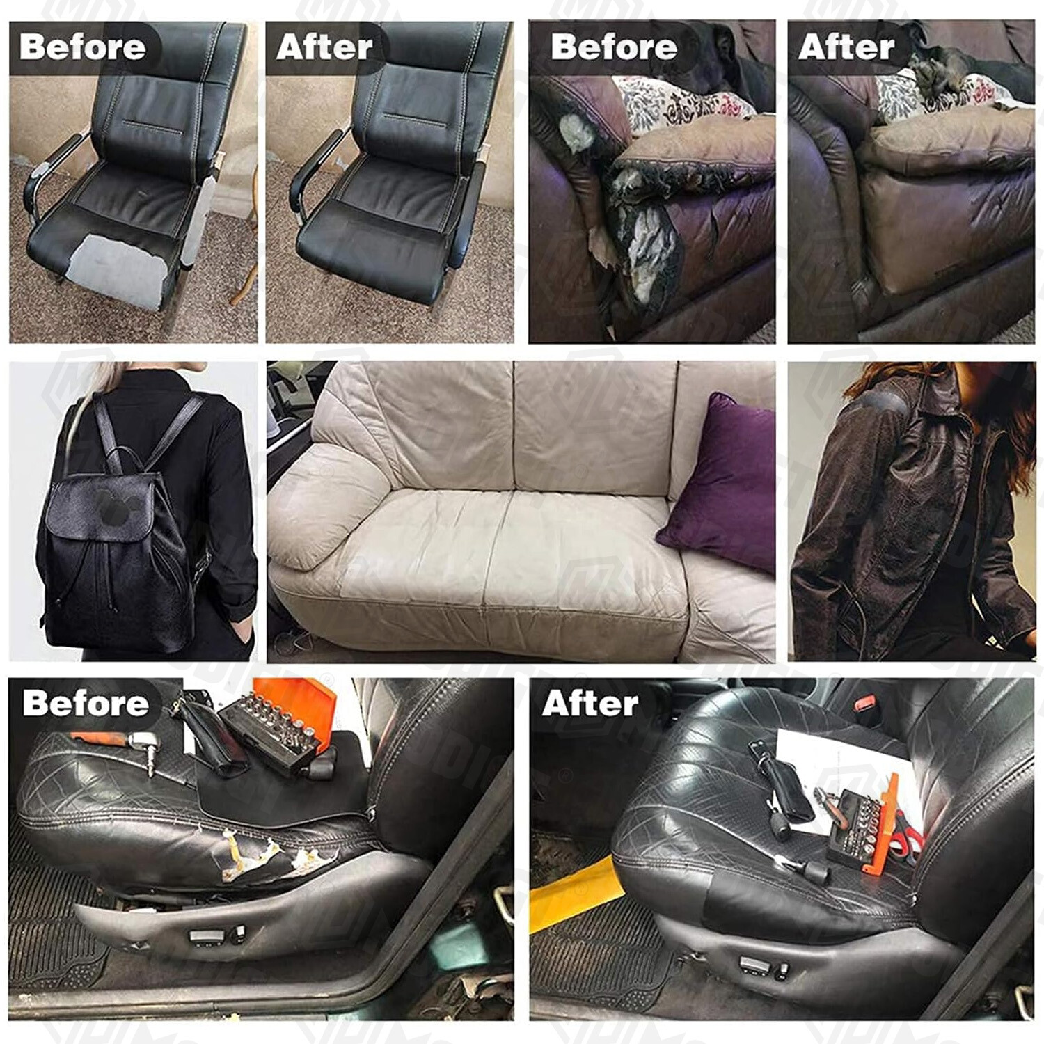 Self-Adhesive Leather Repair Patch Tape For Car Seats Couch Sofa Chair Jacket US