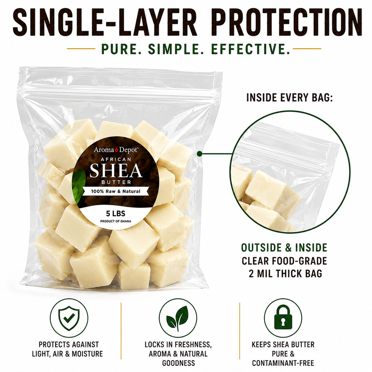 5 lbs. Raw African Shea Butter Ivory From GHANA Natural Organic Unrefined Pure