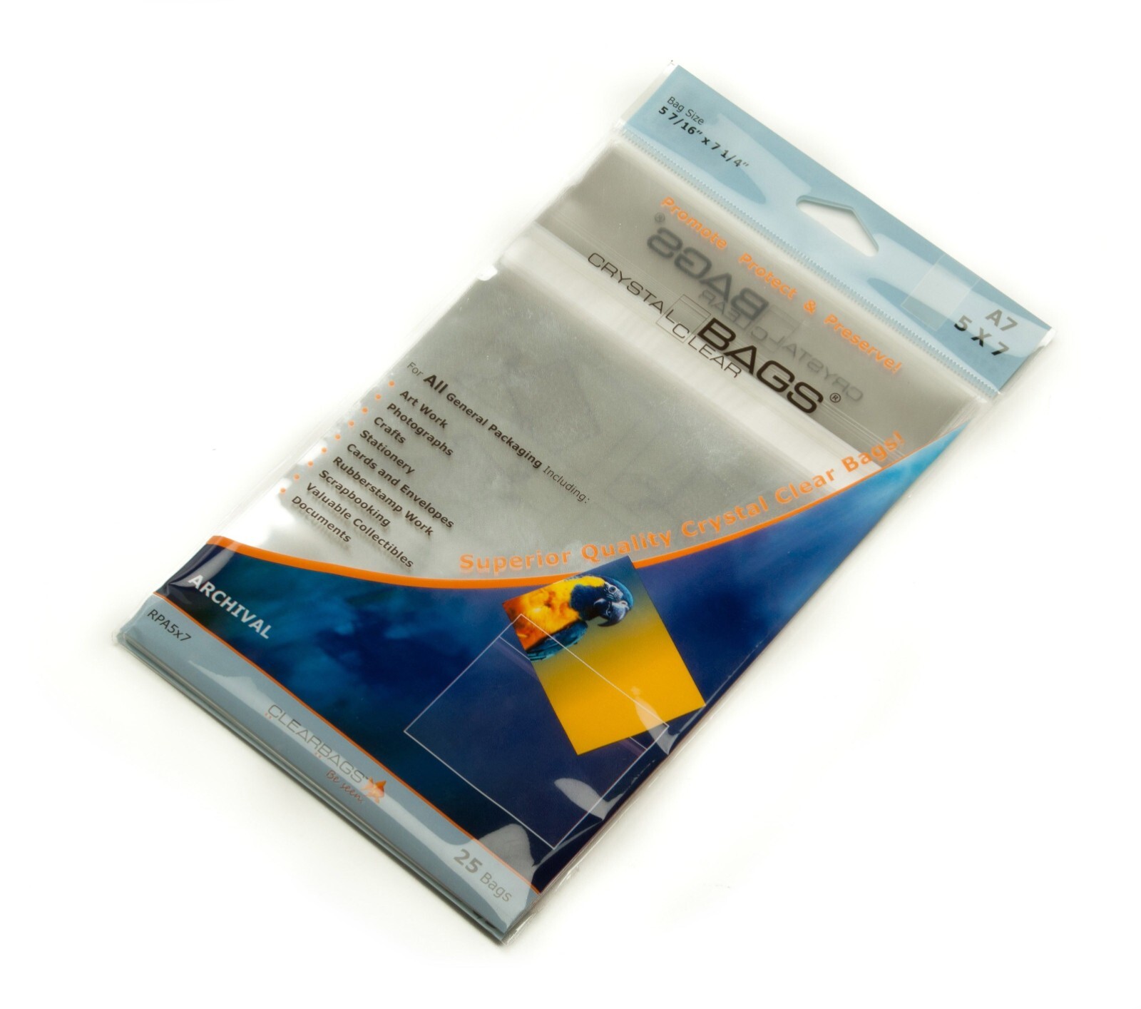 Crystal Clear Bags Protective Closure Retail Pack – 5-7/16″ x 7-1/4″ – 25 pack