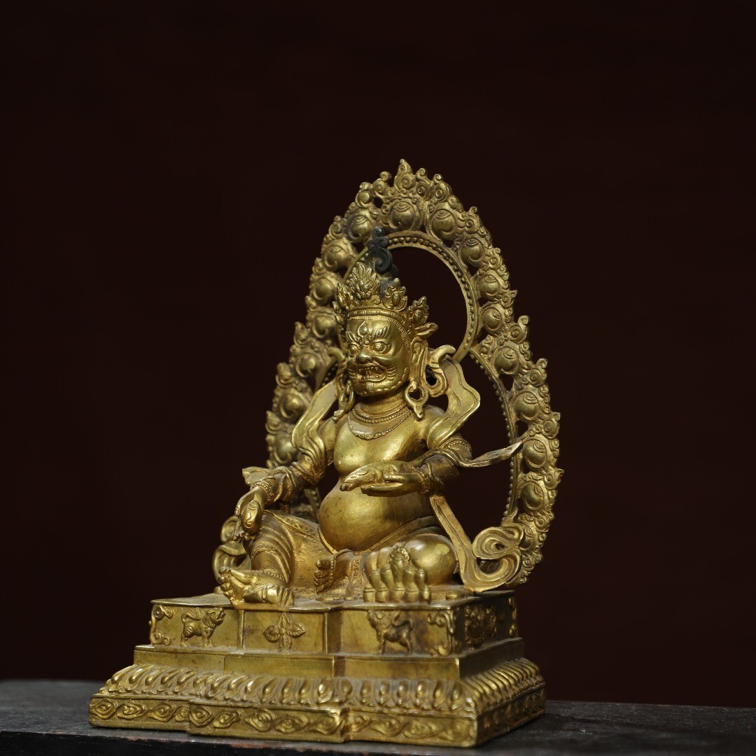 Bronze gilded statue of the Yellow God of Wealth