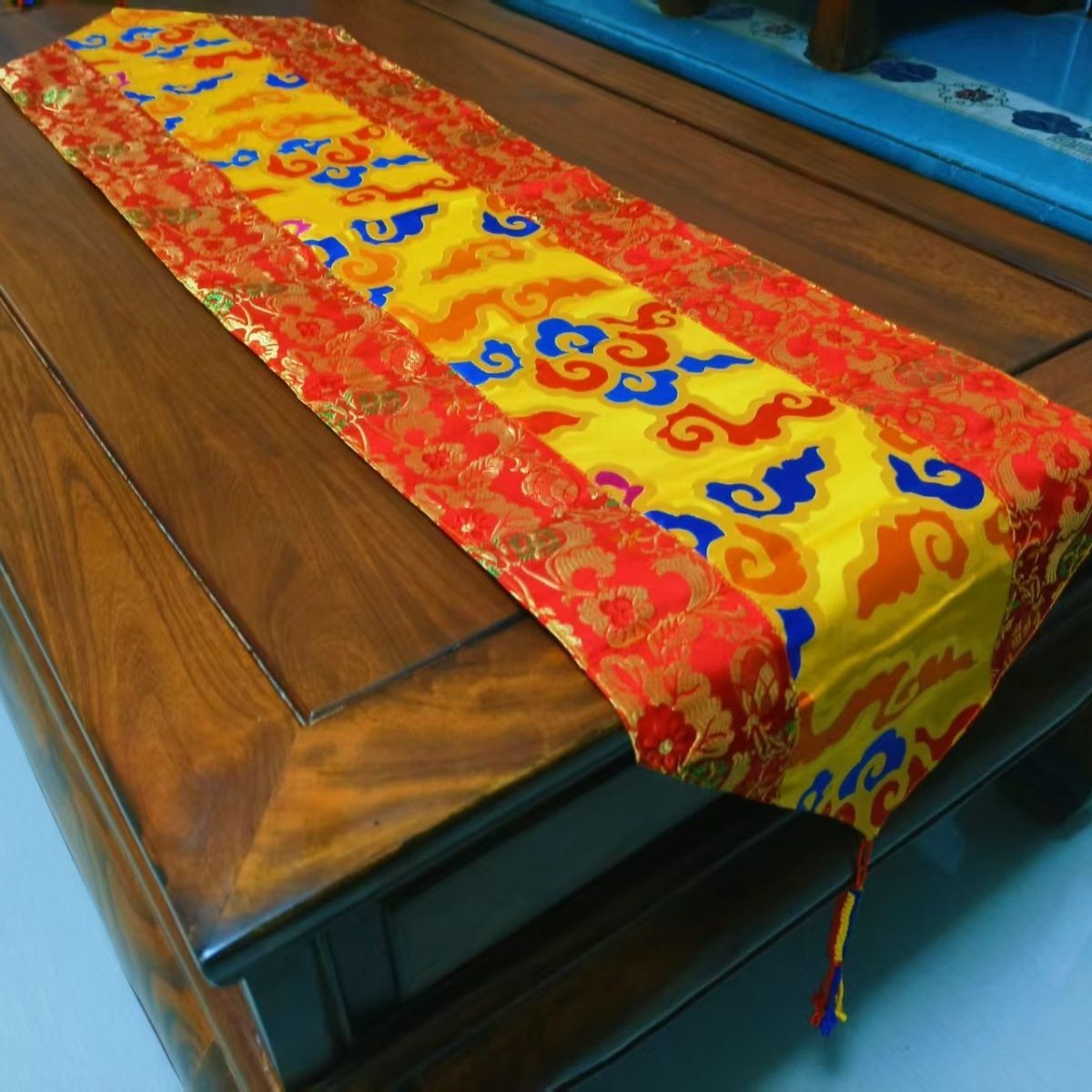 140x35cm Chinese Zen Brocade Table Runner Tea Mat Coffee Table