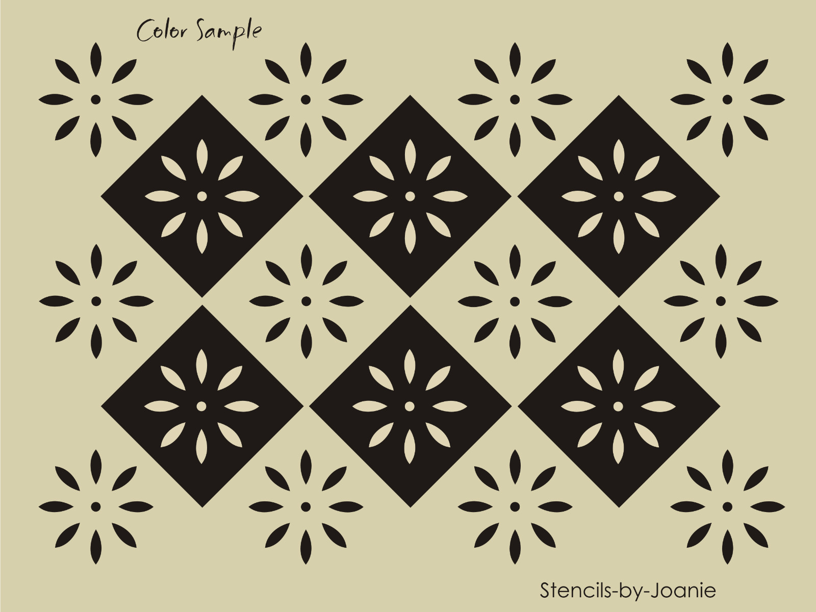 Colonial 2 pc Stencil Starburst Diamond Folk Art Country French Floor Cloth Sign