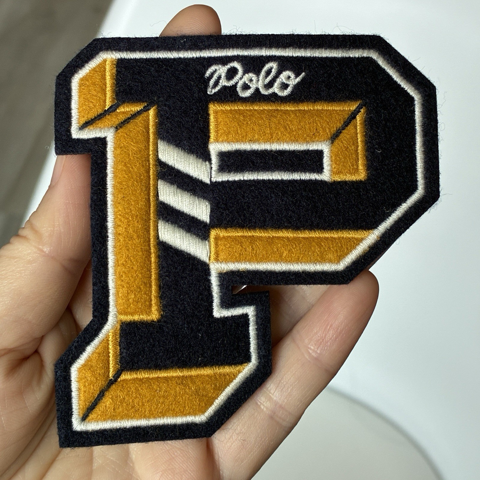 Rare Find! POLO Ralph Lauren Chenille Patch of Capital Letter P Sew-On NWOT