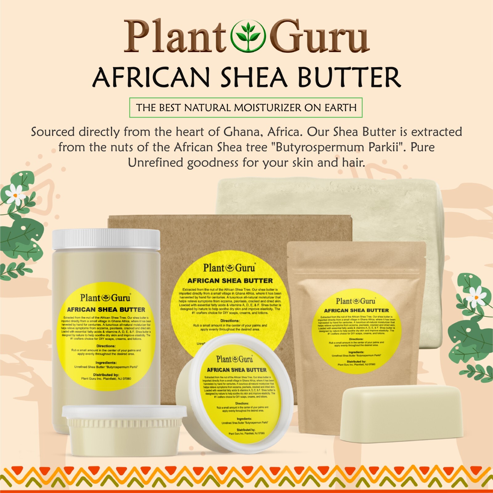 Raw African Shea Butter 16 oz. 100% Pure Organic Natural Unrefined From Ghana