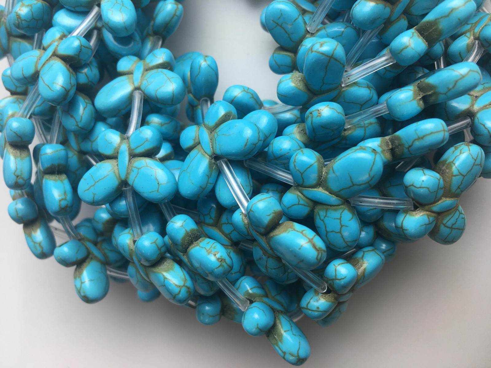 Blue Howlite Turquoise Butterfly Shape Beads 15x20mm 15.5″ Strand