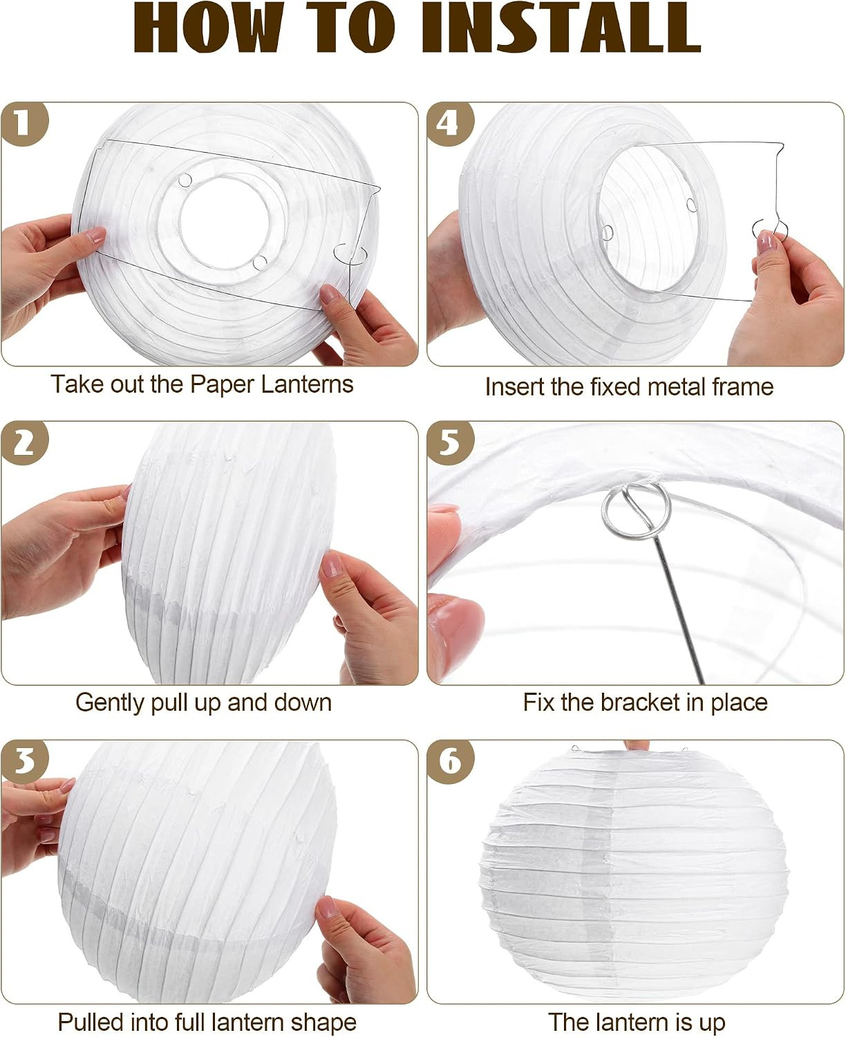 30 Pack White Chinese Japanese Paper Lanterns Decorative Hanging round Paper Lan