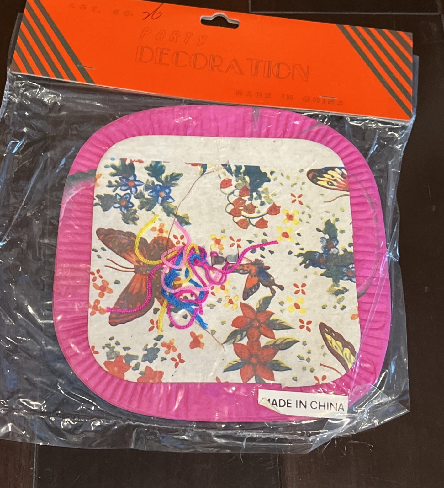 Vintage Small Chinese Paper Lanterns Butterflies & Flowers Sealed Lot Of 8