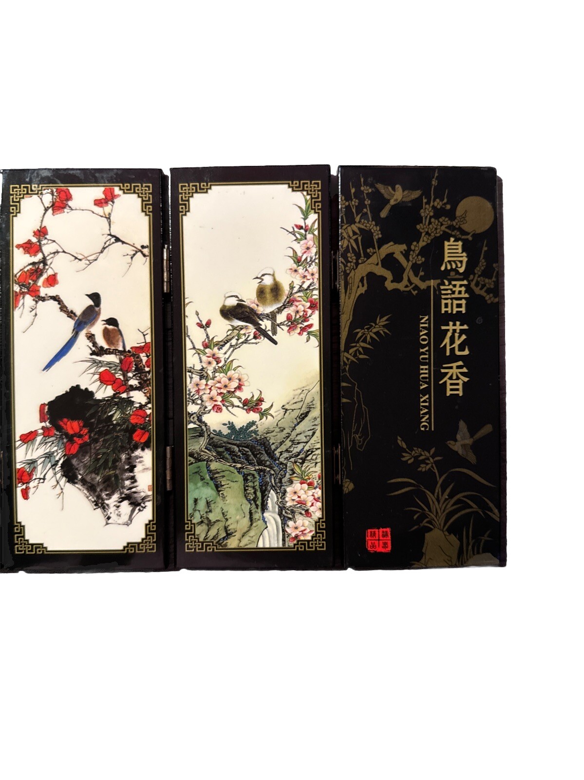 Asian 6 Panel Screen. Chinese Home Decor Birds & Flowers By Niao Yu Hua Xiang