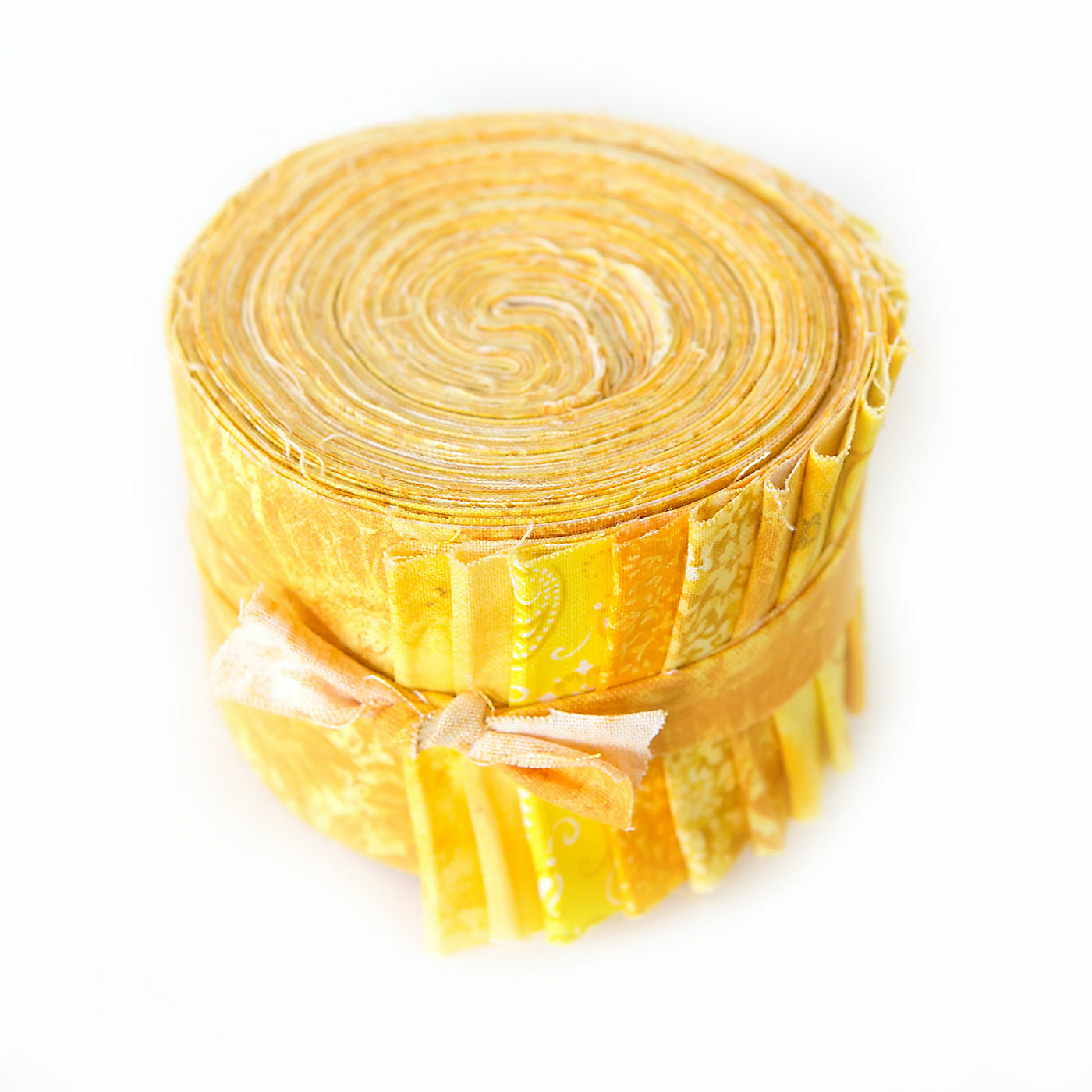 18 -pc It’s All YELLOW Jelly Roll 2.5″ pre-cut 100% cotton fabric quilting strip
