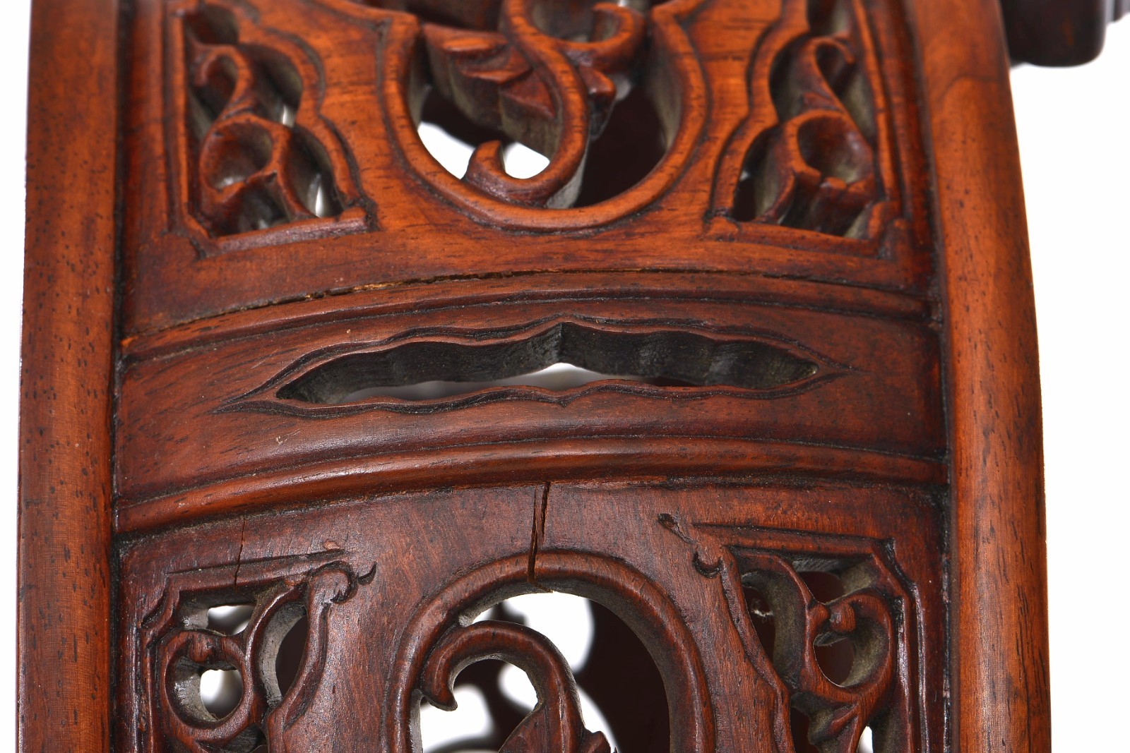 1950’s Chinese Hard Wood Hardwood Carved Carving Vase Statue Stand 8″ 22CM