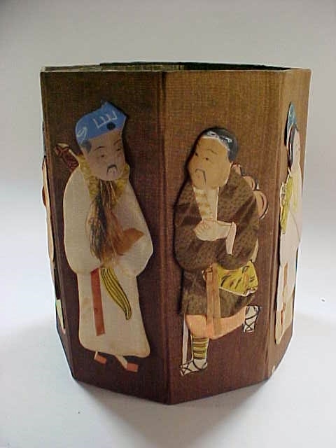 Chinese Hexagon Collapsible Box with the 8 Mythology Legendary Immortals
