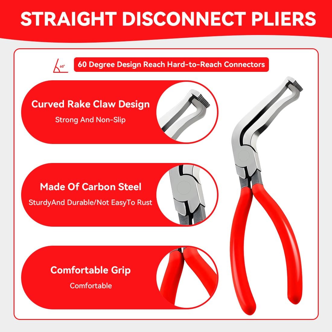 Liucocotos 4 Pieces Automotive Electrical Disconnect Pliers Kit High-Carbon