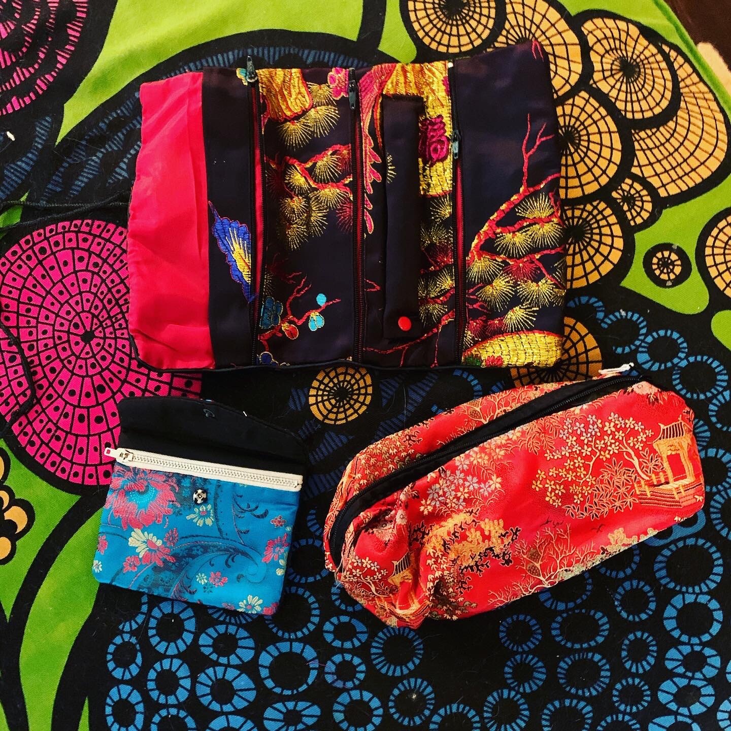 Vintage Lot 1980’s Asian Bag Lot Of 3 Red Black Blue Retail: $68