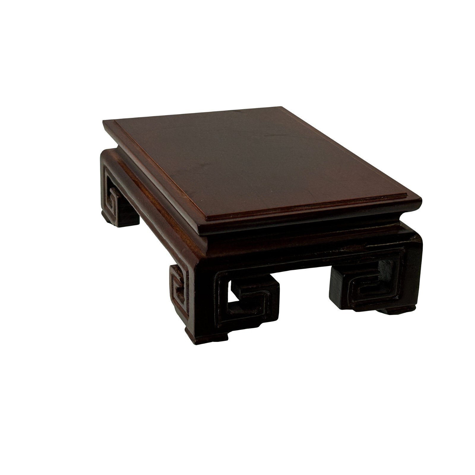 5.5″ Brown Wood Rectangular Ru Yi Scroll Leg Display Stand Riser Easel ws4148A