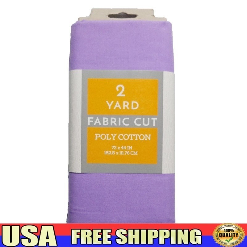 Poly Cotton Precut Fabric 2 Yards Quilting Crafting Durable Wrinkle Resistant US