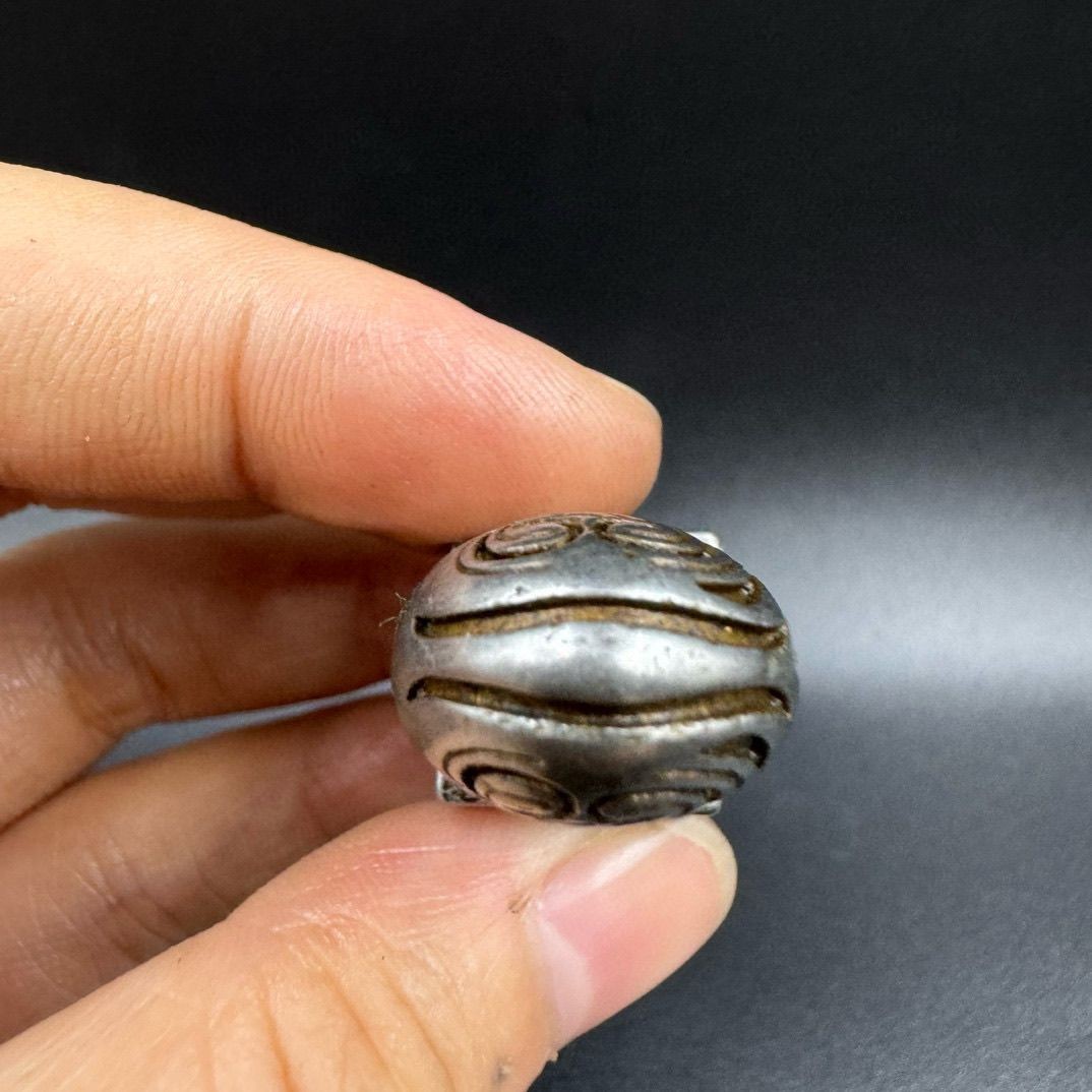 Vintage Tibetan Sky Iron Hand Carved Seal Nepal Dharma Stamp Collectible