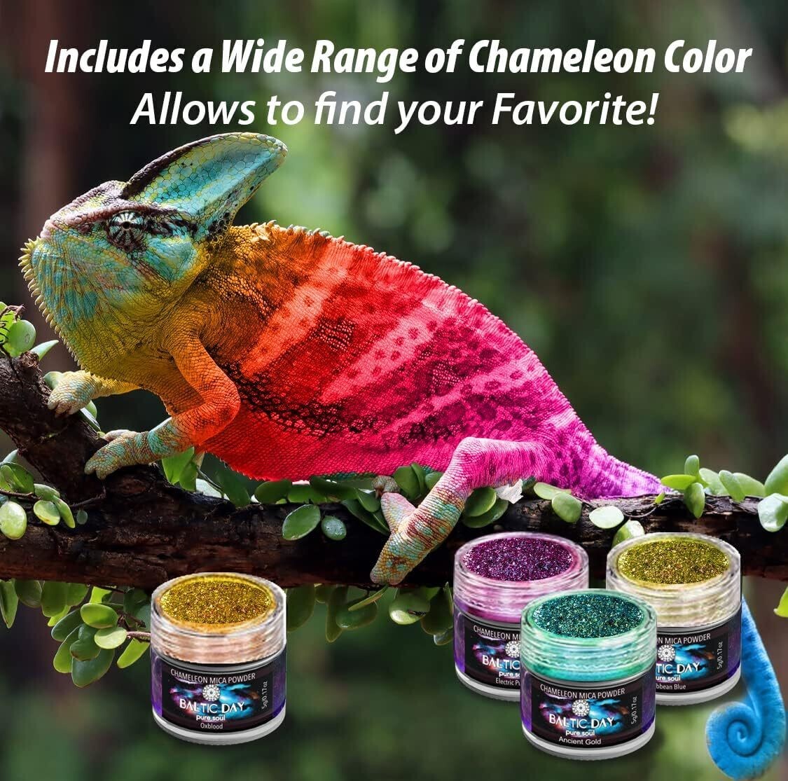 Epoxy Resin Color Pigment Powder 16 Jars Chameleon & Holographic Mica Powder Kit