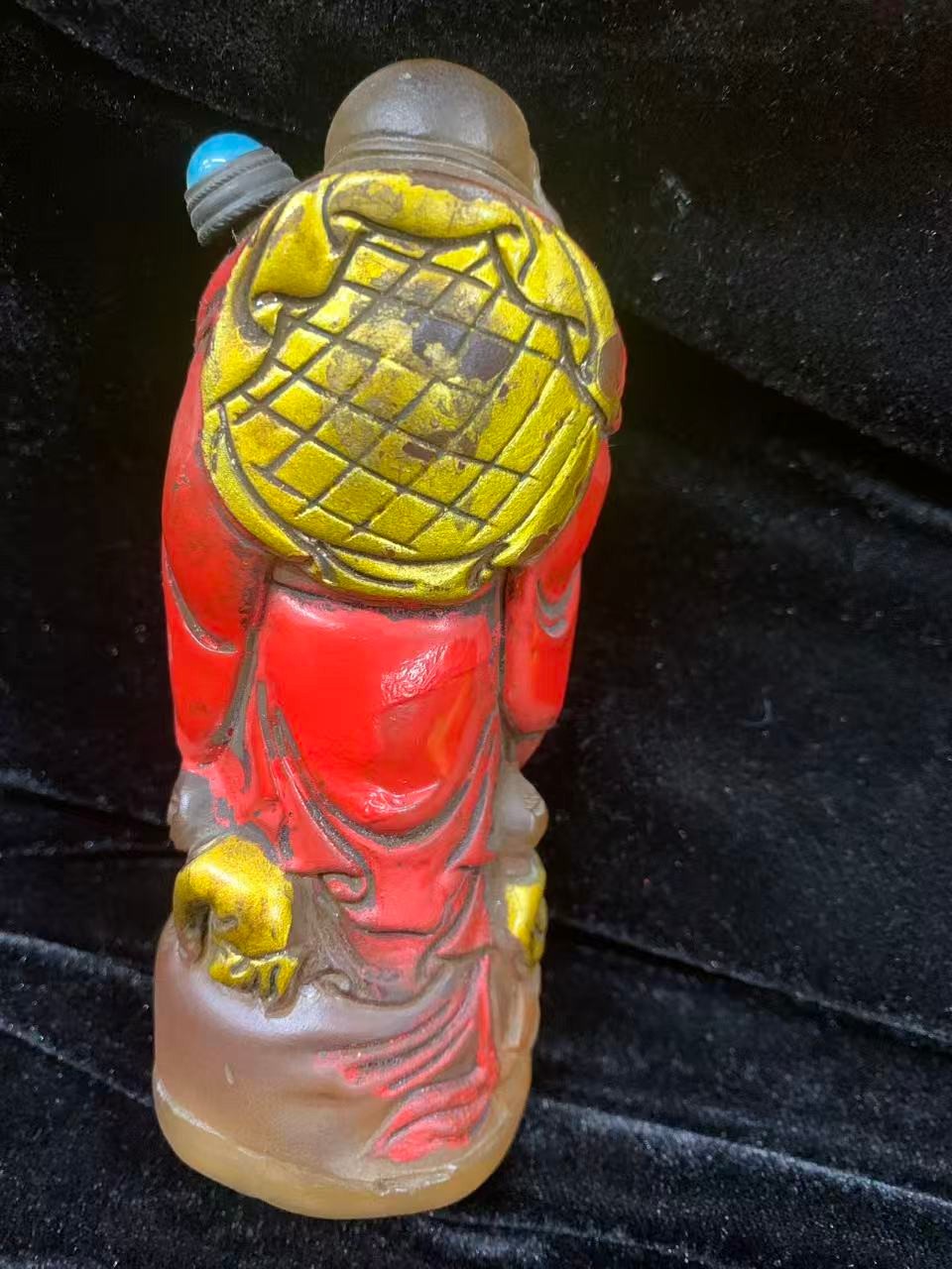 Wonderful Pure Chinese Old Coloured Glaze Hand Made *Happy Monk* Bottle !!!