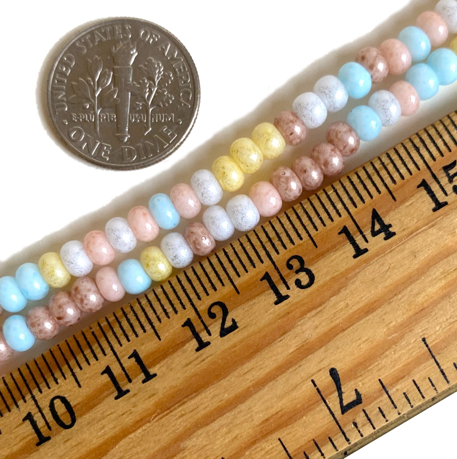 6/0 Czech Seed Beads Harbour Cove Seed Bead Mix, Pastel Light Picasso Czech Bead