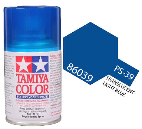 Tamiya 86039 PS-39 Translucent Light Blue Polycarbonate Spray Paint 100ml – US
