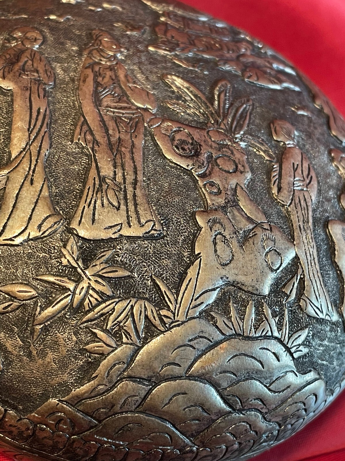 Old Chinese Copper Round Box