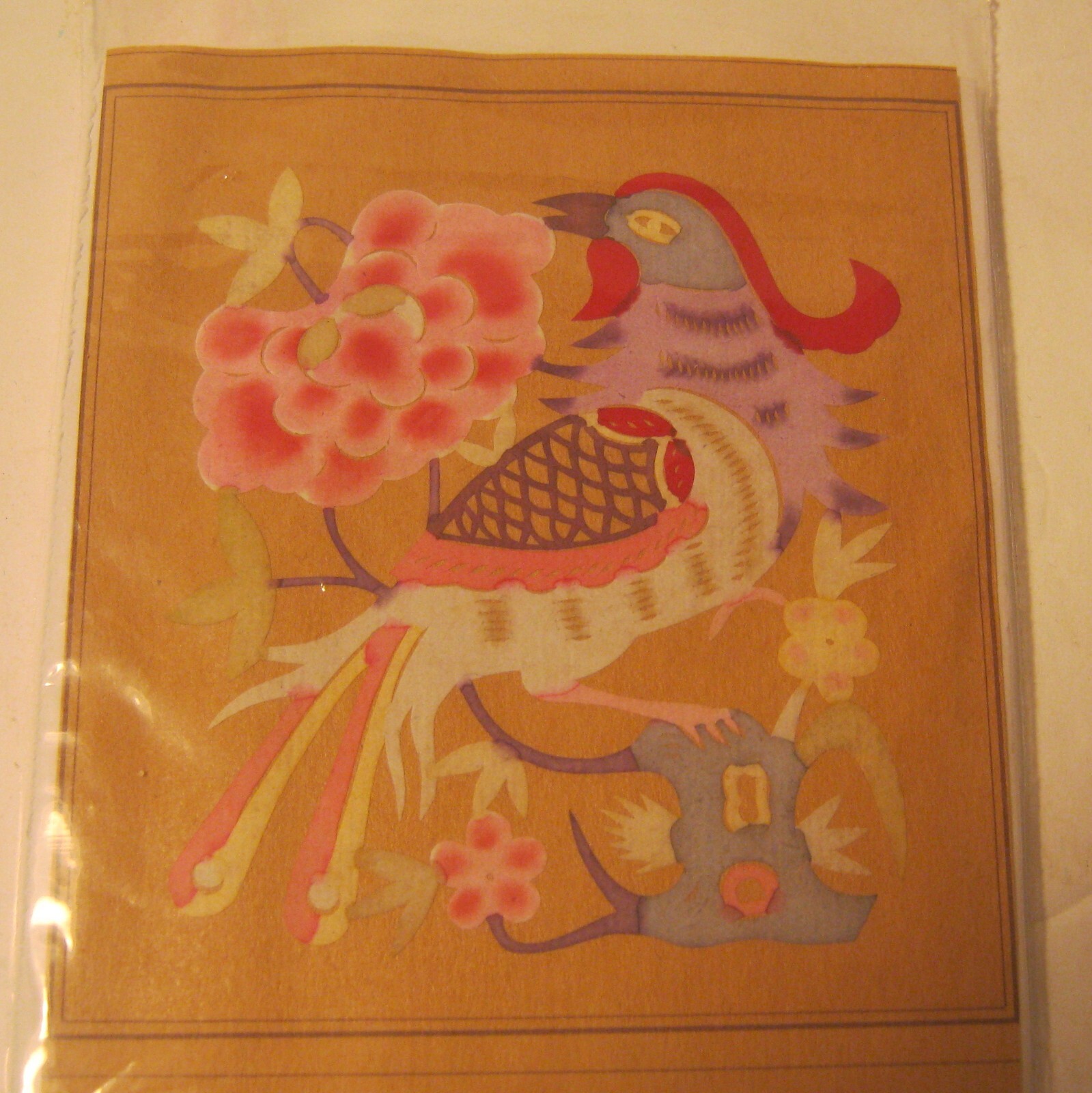 Small Handcrafted CHINESE Paper Cut-Out Silhouette HAND PAINTED Too!!