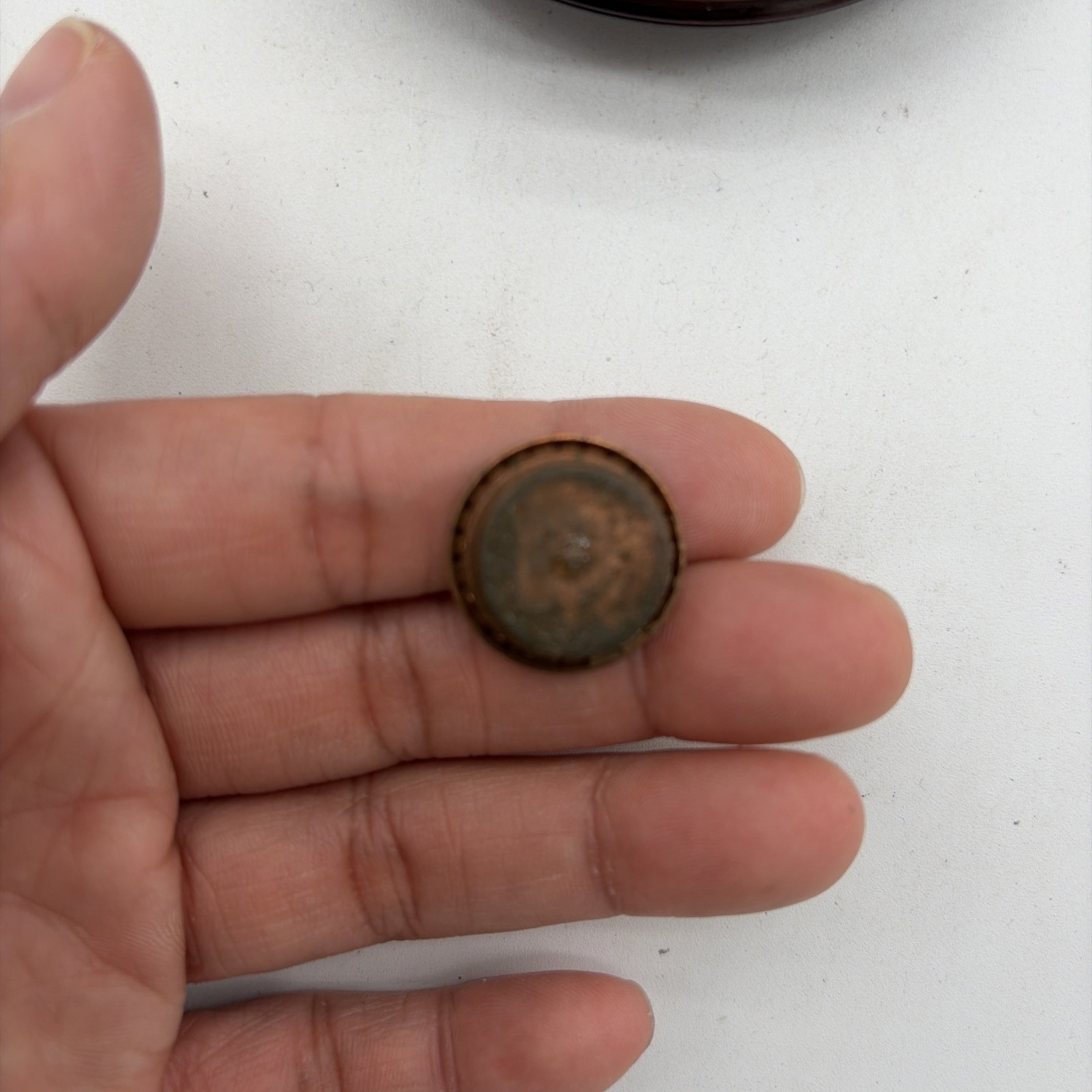 Dark Wooden Chinese Round Compass with Animal Zodiac Inlay Design