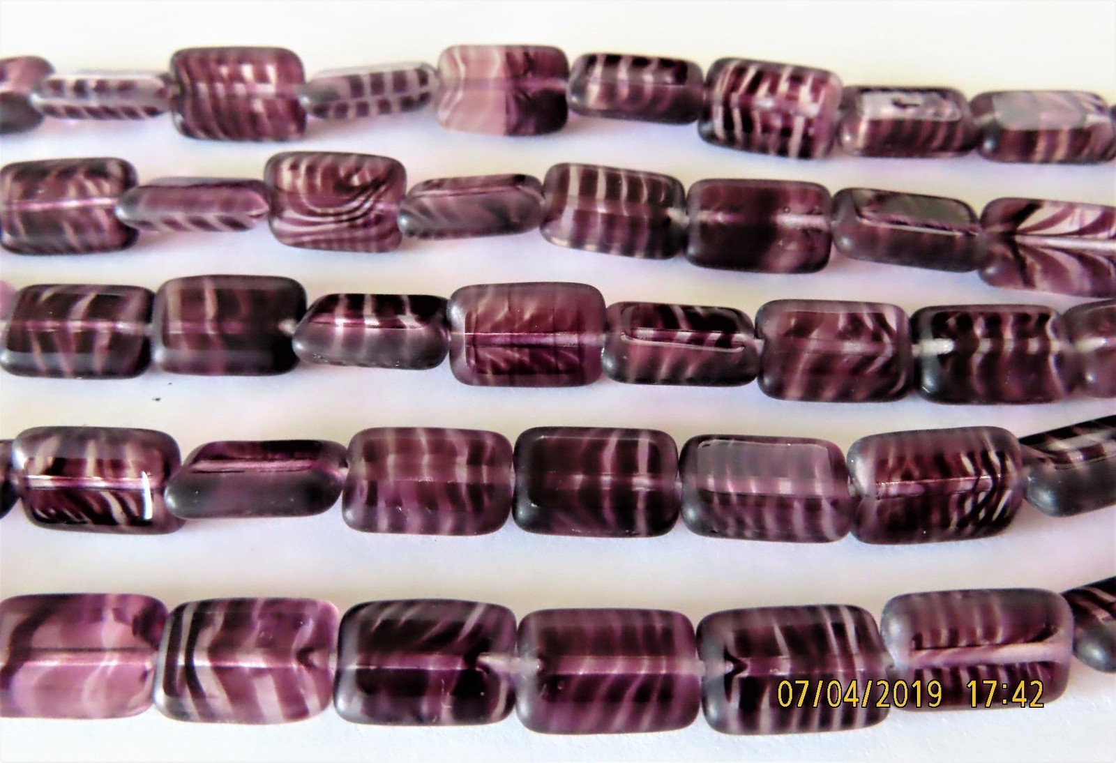 10 12 x 8 mm Polished Rectangles: Crystal/Amethyst