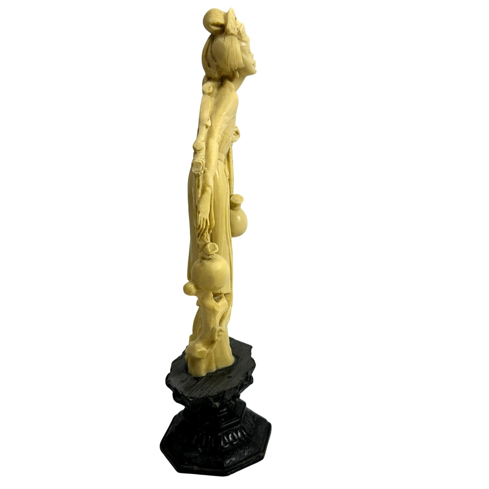 A. Santini Sculpture Mid Century Geisha Girl Alabaster Resin Figurine Signed