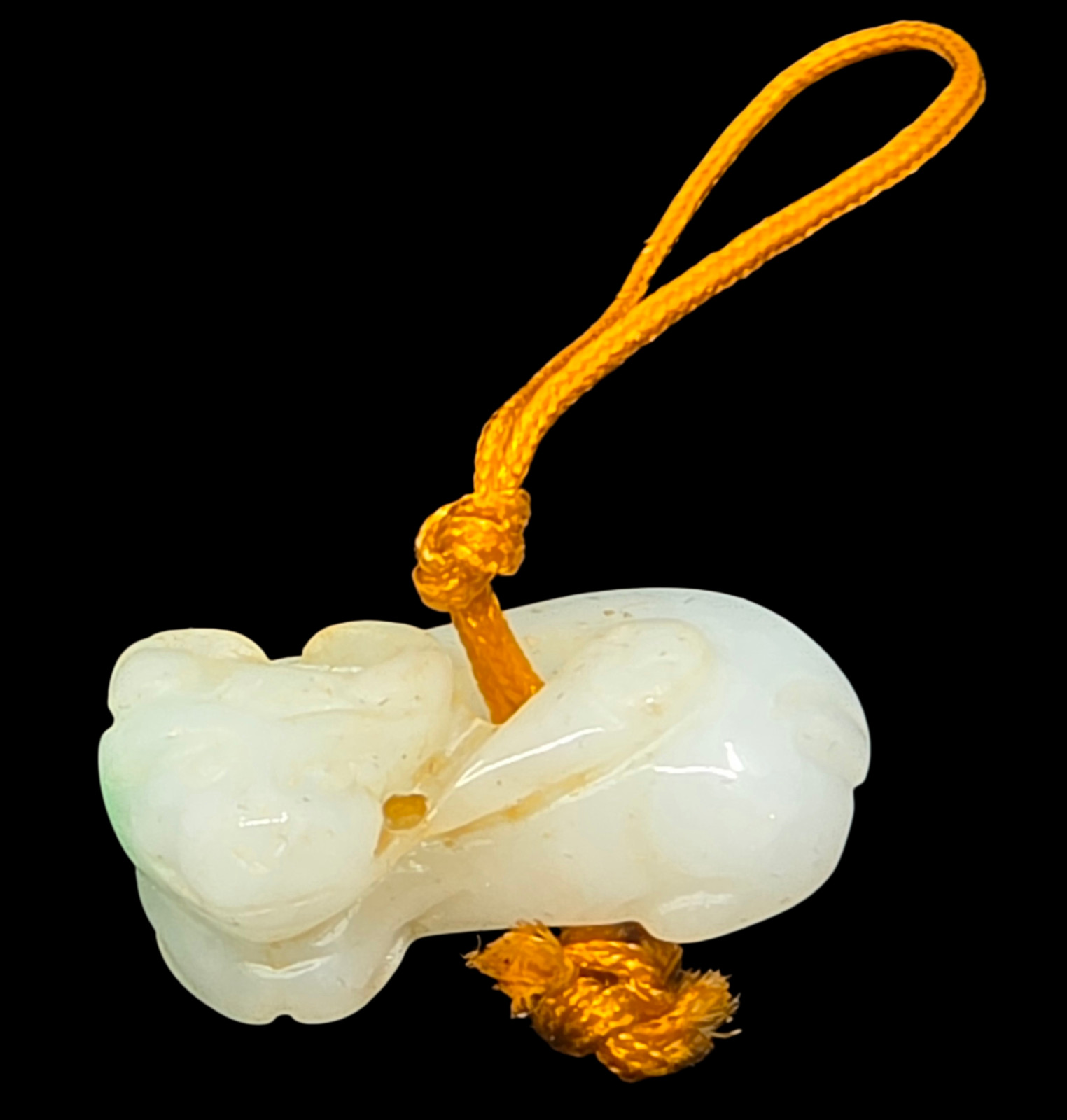 Chinese Hand Carved Icy White Jade Pixiu Pendant – Wealth & Protection Amulet