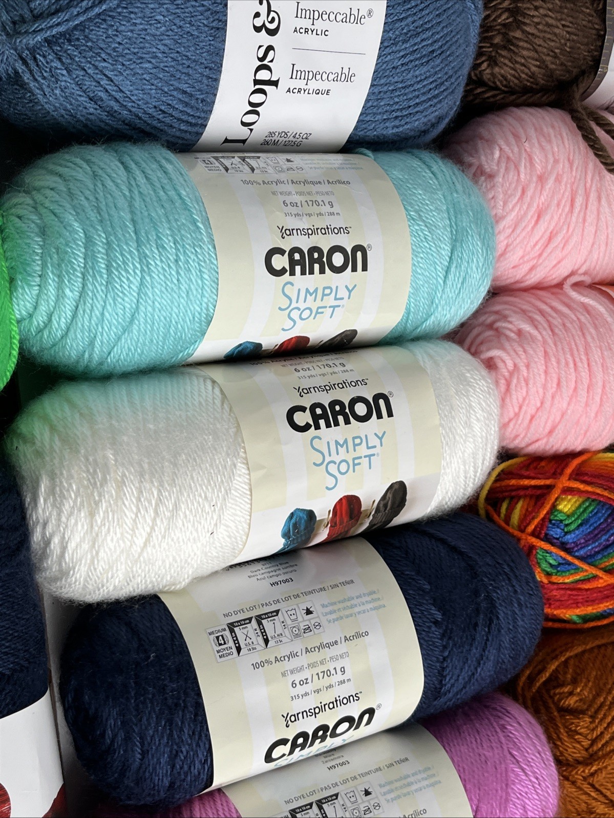 Yarn Lot: Various Brands Red Heart, Caron, Everyday, Loops & Threads, Lion Brand