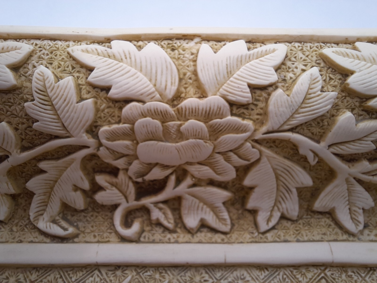 Vintage Asian Carved Resin High Relief Dragons Flaming Pearl and Florals Tray