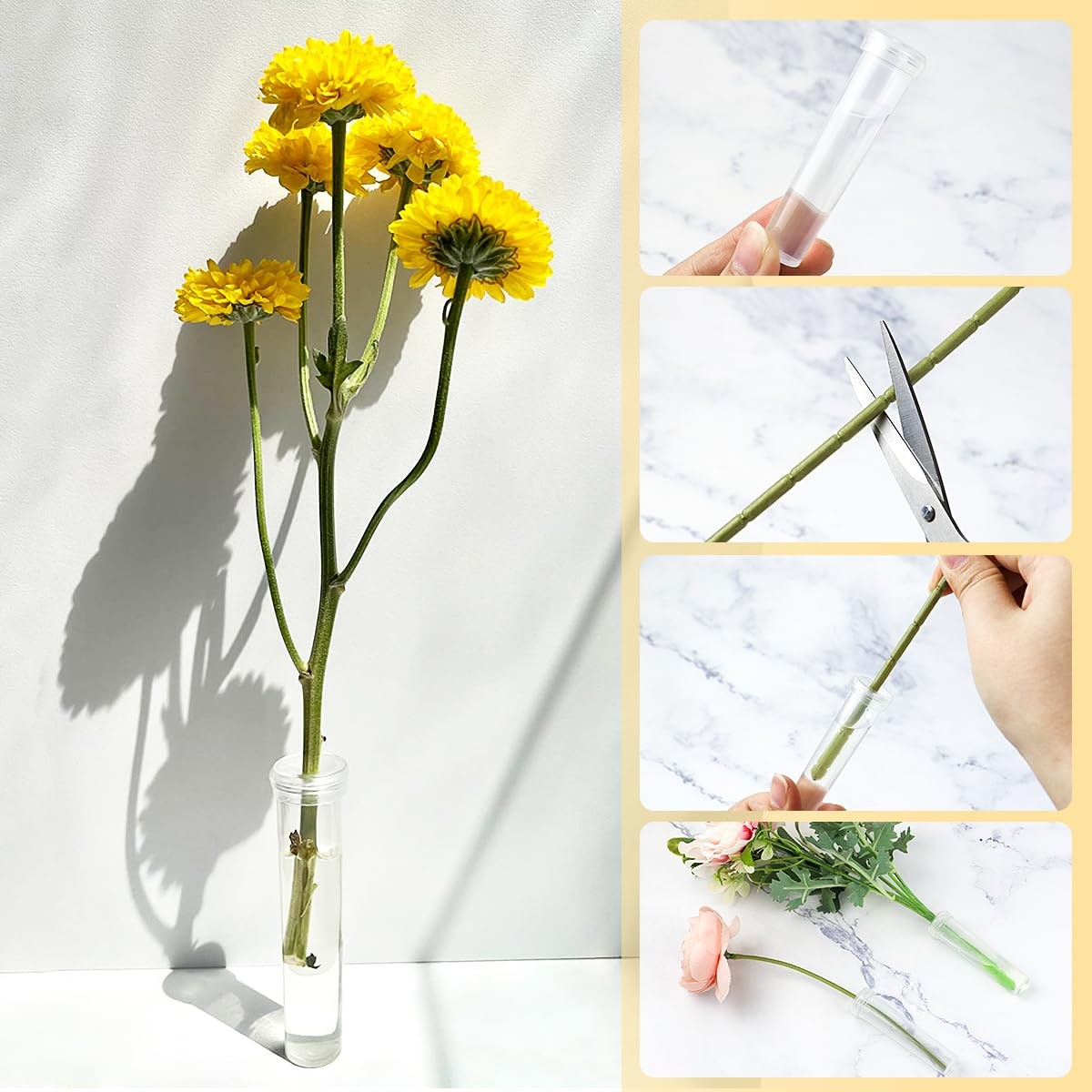 30 Pack Floral Water Tubes Vials for Flower Arrangements Rose Flower Water Tubes