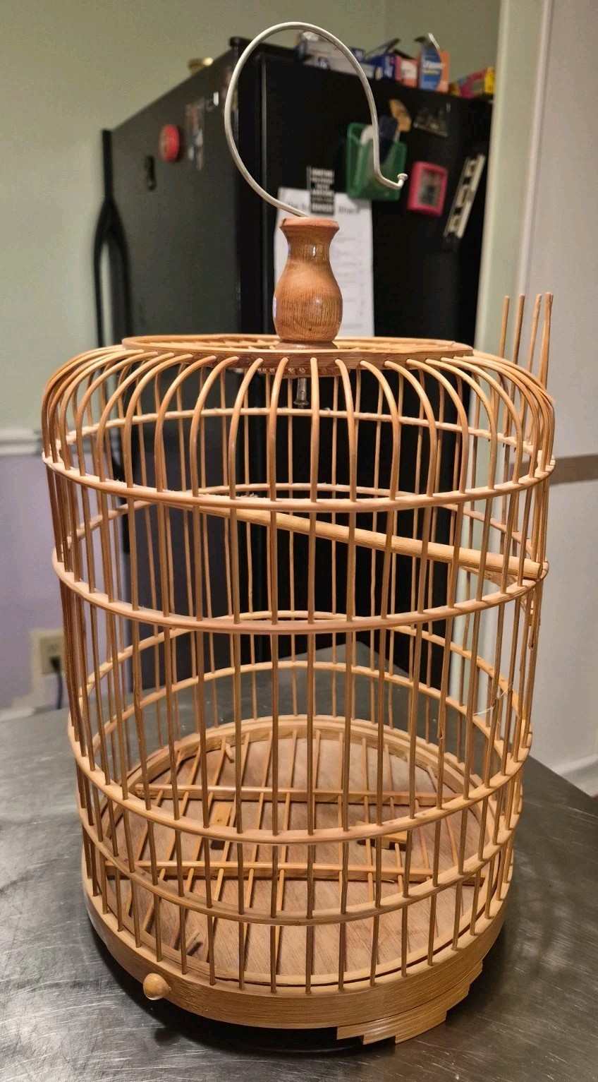 Vintage Chinese Bamboo Song Bird Bird Cage 14.5″h × 10″ w