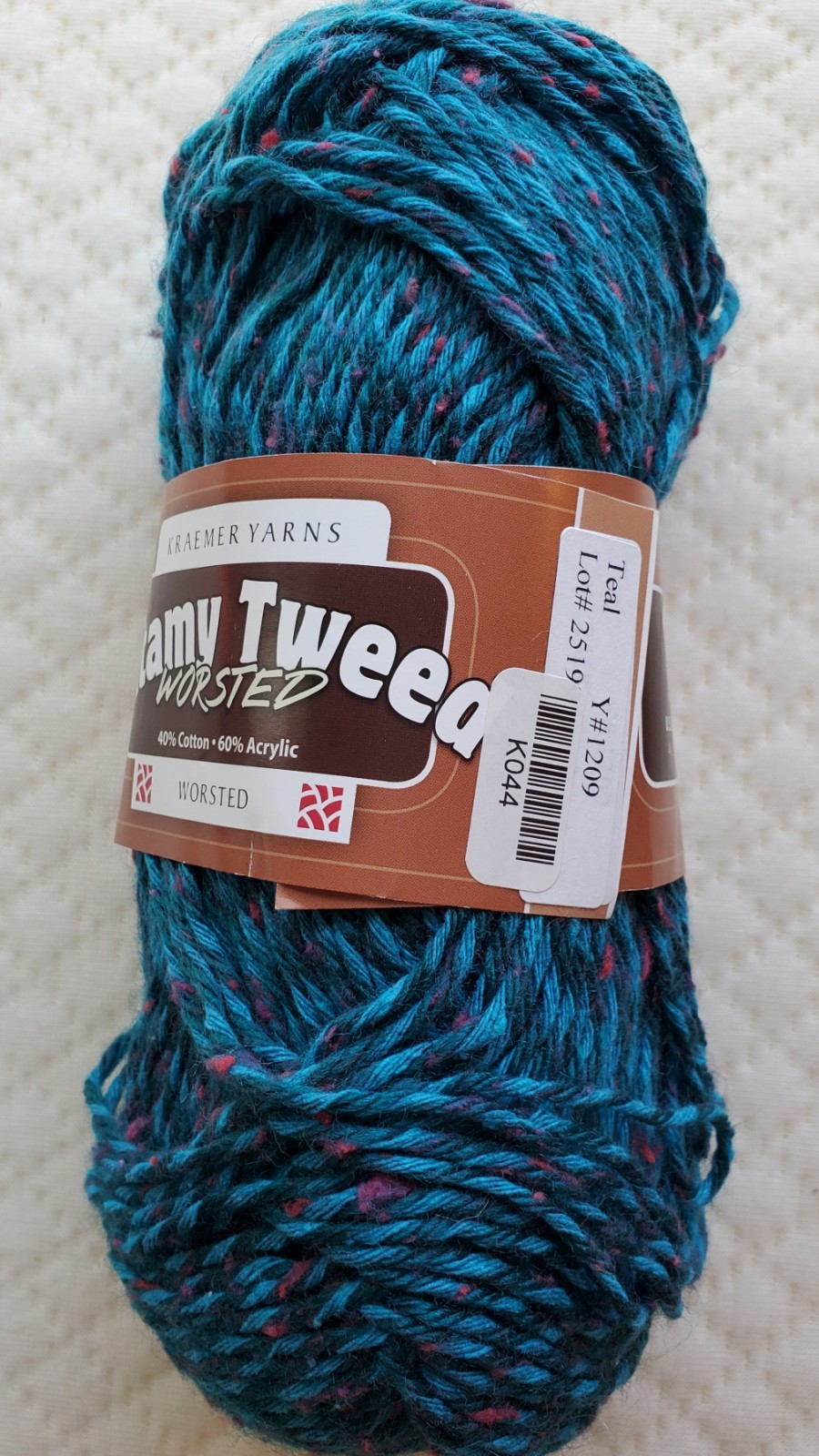 Kraemer Tatamy Tweed Worsted Yarn Cotton Acrylic 100g 180yds Machine Washable