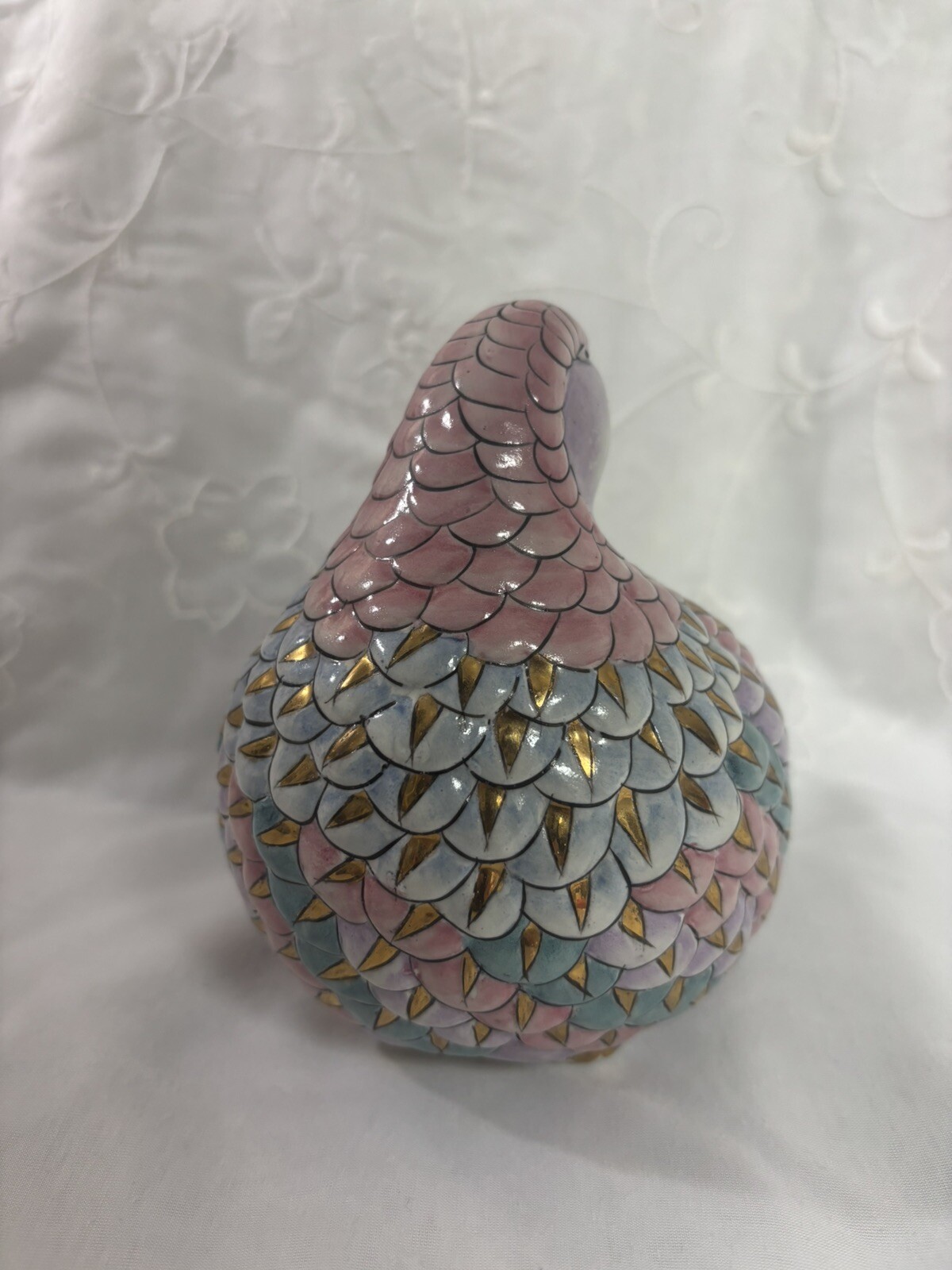 RARE Vintage H.F.P Macau Ceramic Love Birds Doves Chinese Porcelain TOYO
