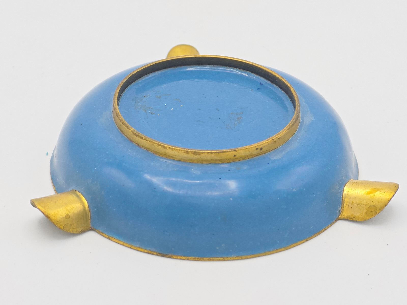EARLY 20c CHINESE EXPORT CLOISONNE ENAMEL TRINKET DISH ASHTRAY ~ 3.75″