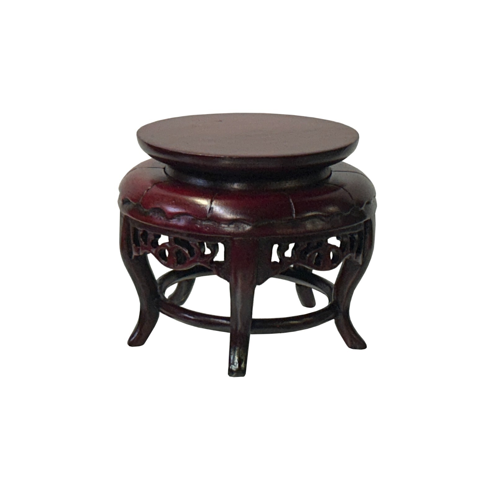 3″ Oriental Reddish 5 Legs Round Wood Stand Riser Easel st1071